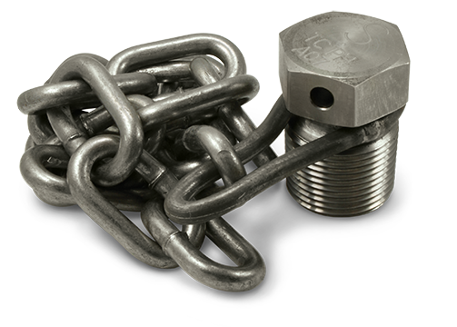 1-Inch Stainless Steel Plug Assembly with Stainless Steel Chain