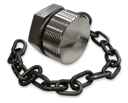 3-Inch Nitronic 60 Plug Assembly with Carbon Steel Chain