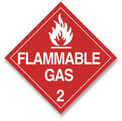 Placard Flammable Gas Worded