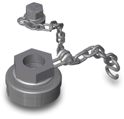 4-Inch Stainless Steel Bottom Outlet Cap with Stainless Steel Chain