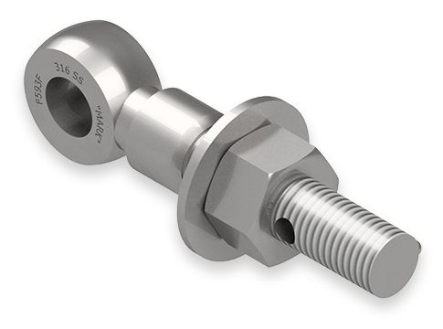 1 x 6-Inch Stainless Steel Eyebolt Assembly with Seal Hole and Safety Collar, Heavy Hex Nut