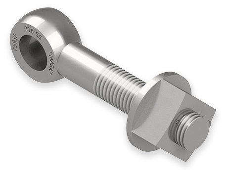 7/8 x 5-Inch Stainless Steel Eyebolt Assembly, Heavy Square Nut
