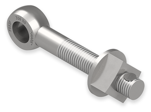 7/8 x 6-Inch Stainless Steel Eyebolt Assembly, Heavy Square Nut