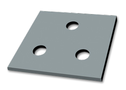 Pre-Drilled Steel Shim Plate for Hinged Derails, 1/4-Inch