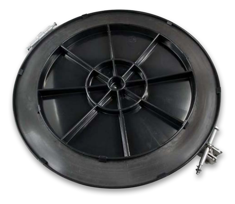 16-Inch Carbon Black Hatch Cover, Black Neoprene Gasket