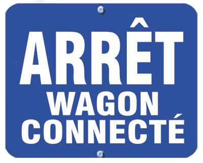 Arret Wagon Connecte Sign Plate, Blue