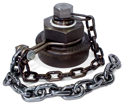 4-Inch Ductile Iron Bottom Outlet Cap with White FDA Viton Gasket and Carbon Steel Chain