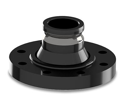 4 inch x 3 inch Quick Connect Flanged Adapter, UHMWPE Flange with Reinforced Adapter