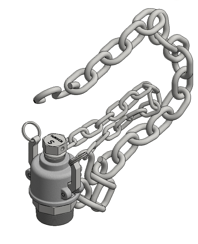 2-Inch Thread On Stainless Steel Quick Connect Assembly, Black Viton A Gasket