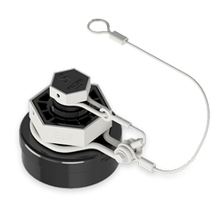 4-Inch Nylon Bottom Outlet Cap, with 2 Stainless Steel Cables